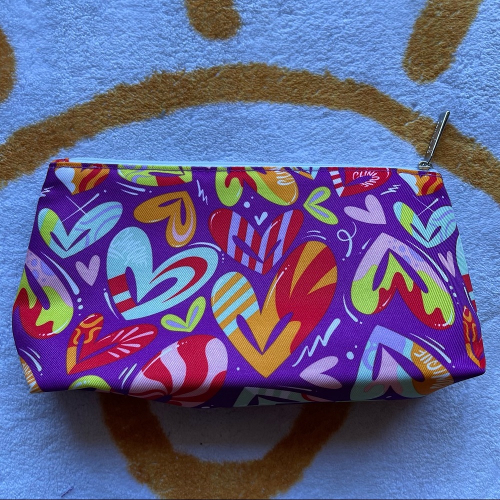 Clinique Colorful Hearts Cosmetic/makeup/Skincare Organizing Travel Bag